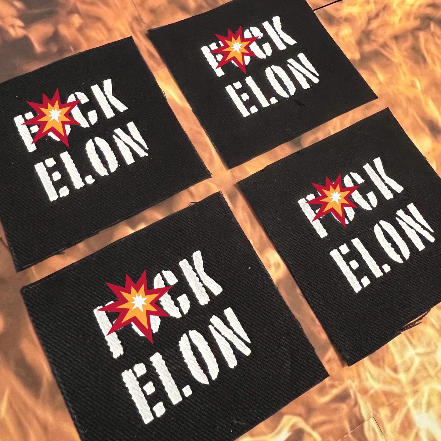 F*ck Elon Patch / Raw Edge / Sew On