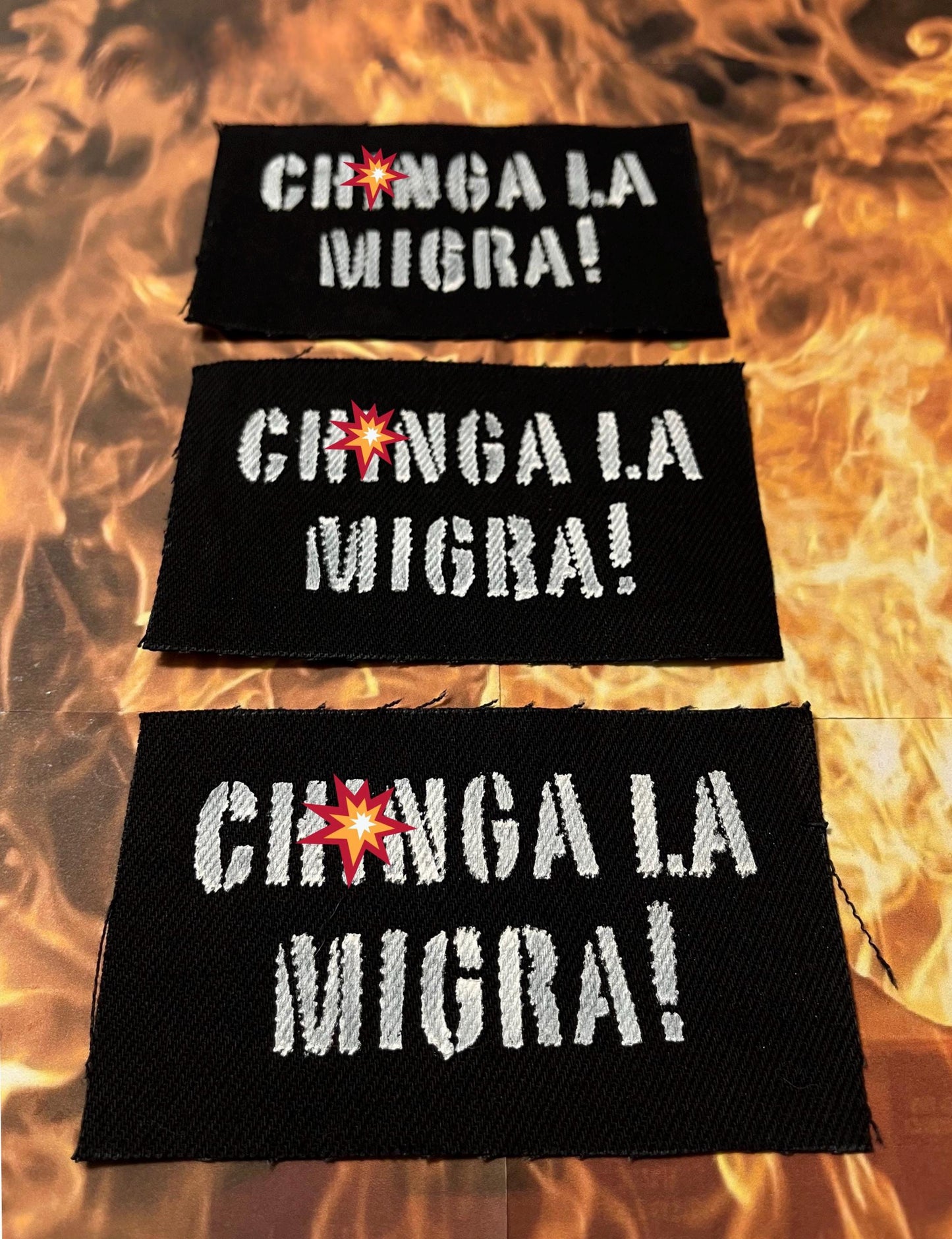 Ch*nga La Migra Patch / Raw Edge / Sew On