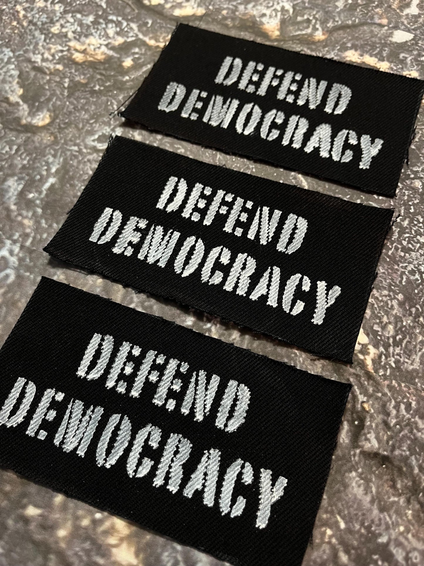 Defend Democracy Patch / Raw Edge / Sew On