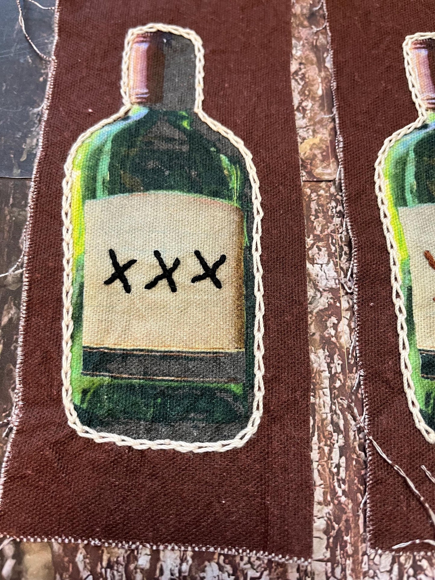 Moonshine Patch / Printed / Raw Edge / Sew On