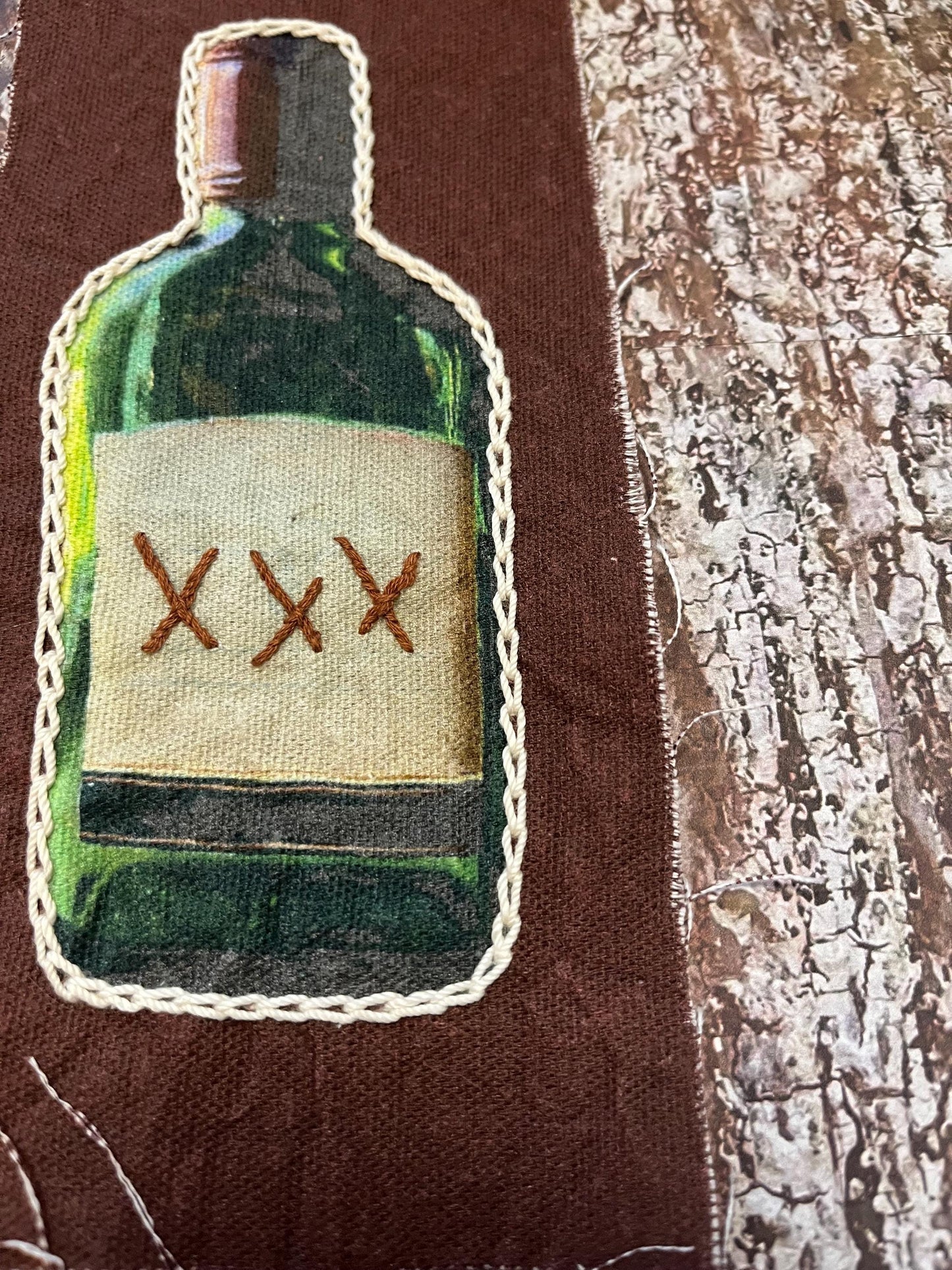 Moonshine Patch / Printed / Raw Edge / Sew On