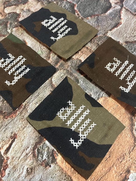 Ally Cross Stitched Patch / Raw Edge / Sew On