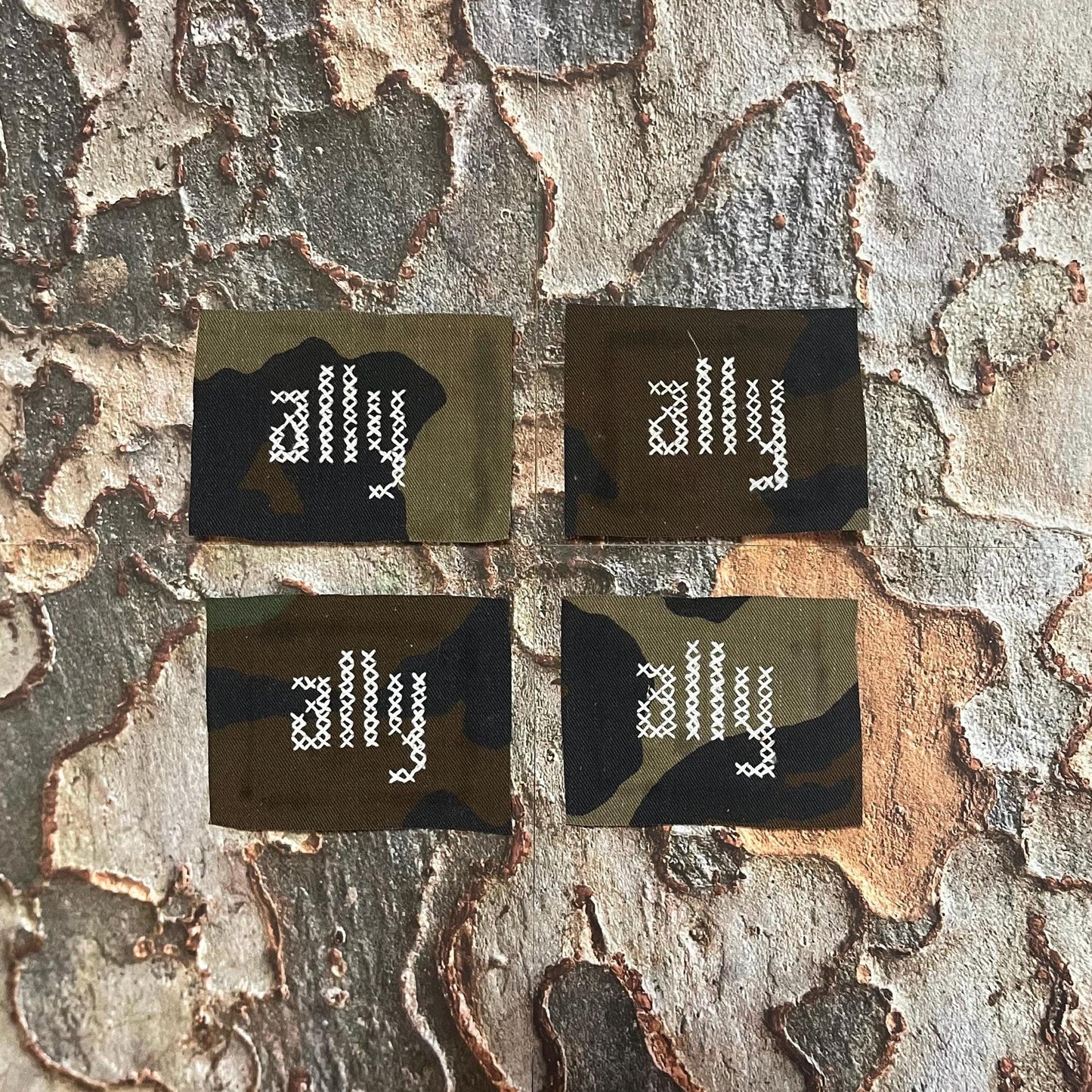 Ally Cross Stitched Patch / Raw Edge / Sew On