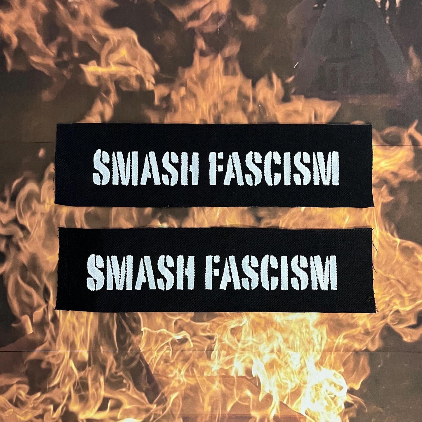 Smash Fascism Back Patch / Raw Edge / Sew On