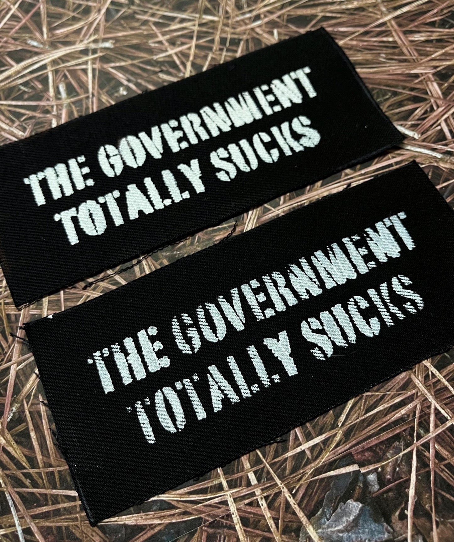 The Government Totally Sucks Patch / Raw Edge / Sew On