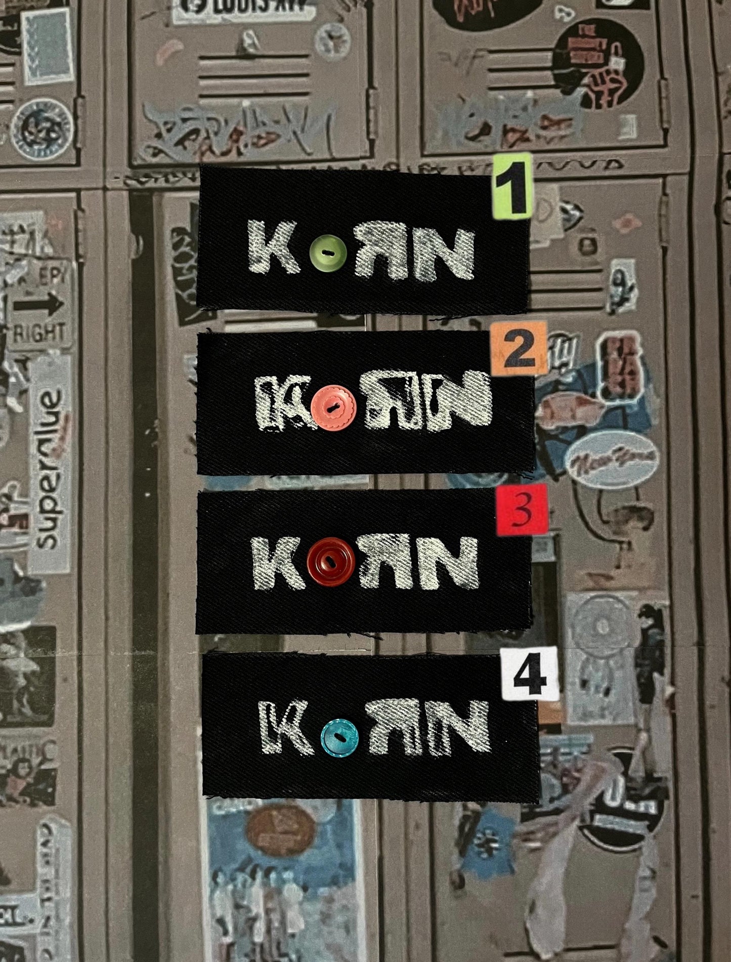 Korn Button Patch / Raw Edge / Sew On