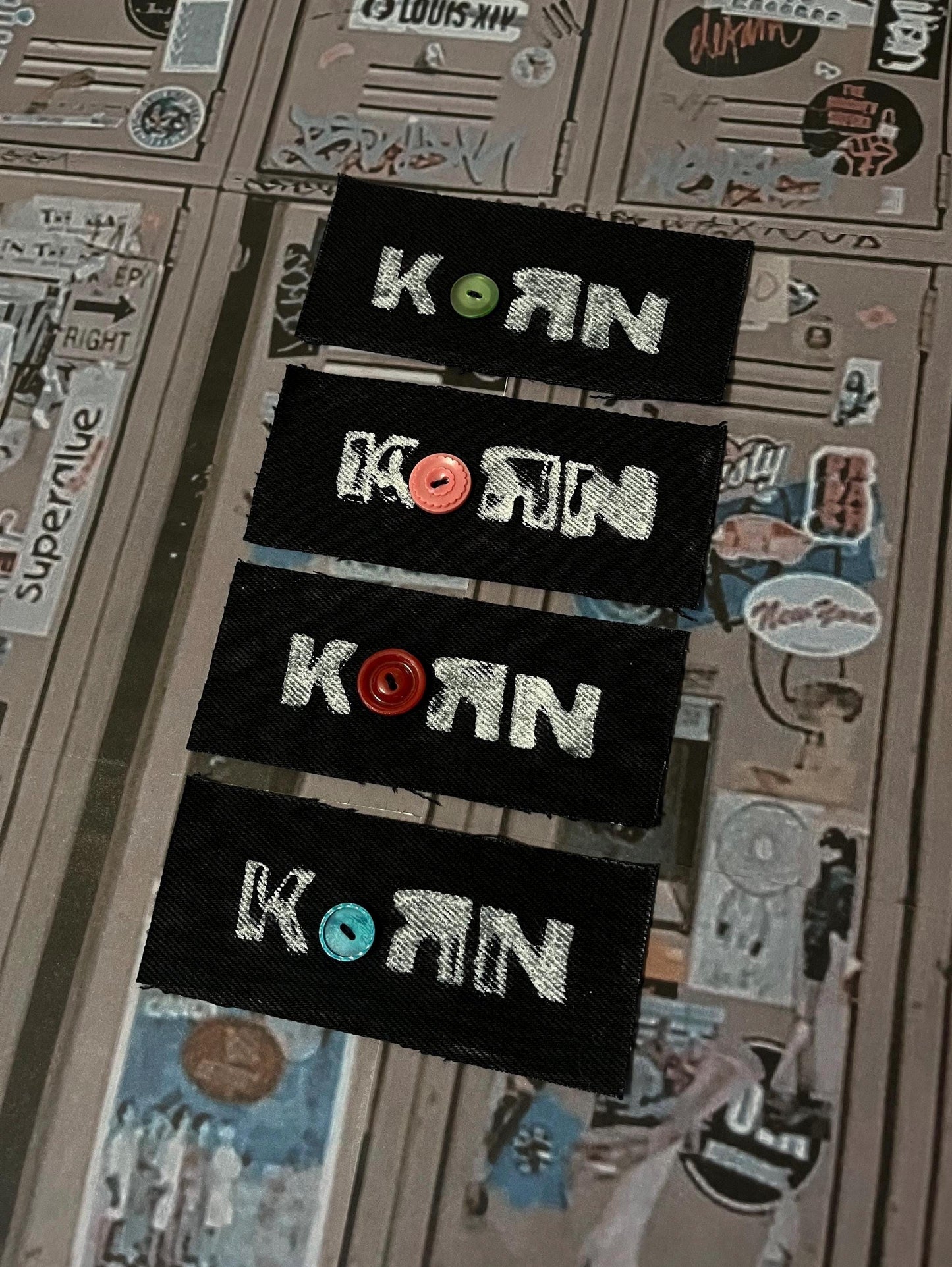 Korn Button Patch / Raw Edge / Sew On