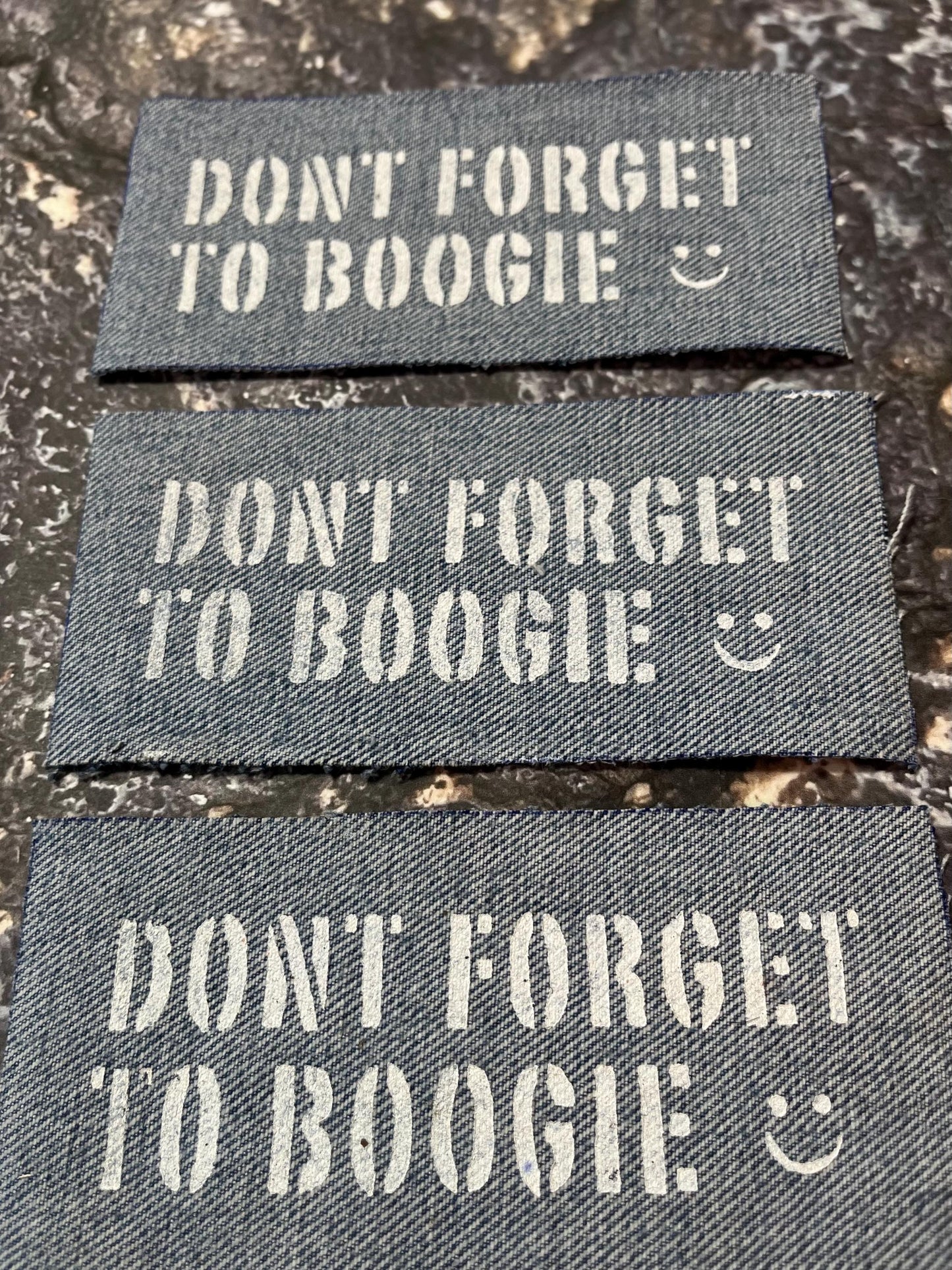 Don’t Forget To Boogie Denim Patch / Raw Edge / Sew On