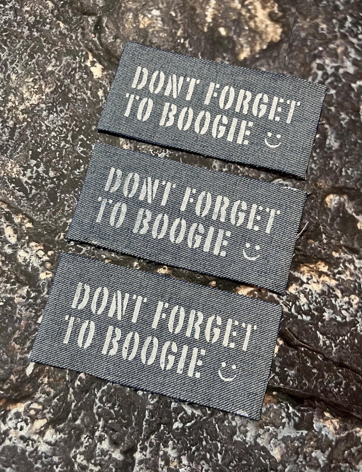 Don’t Forget To Boogie Denim Patch / Raw Edge / Sew On