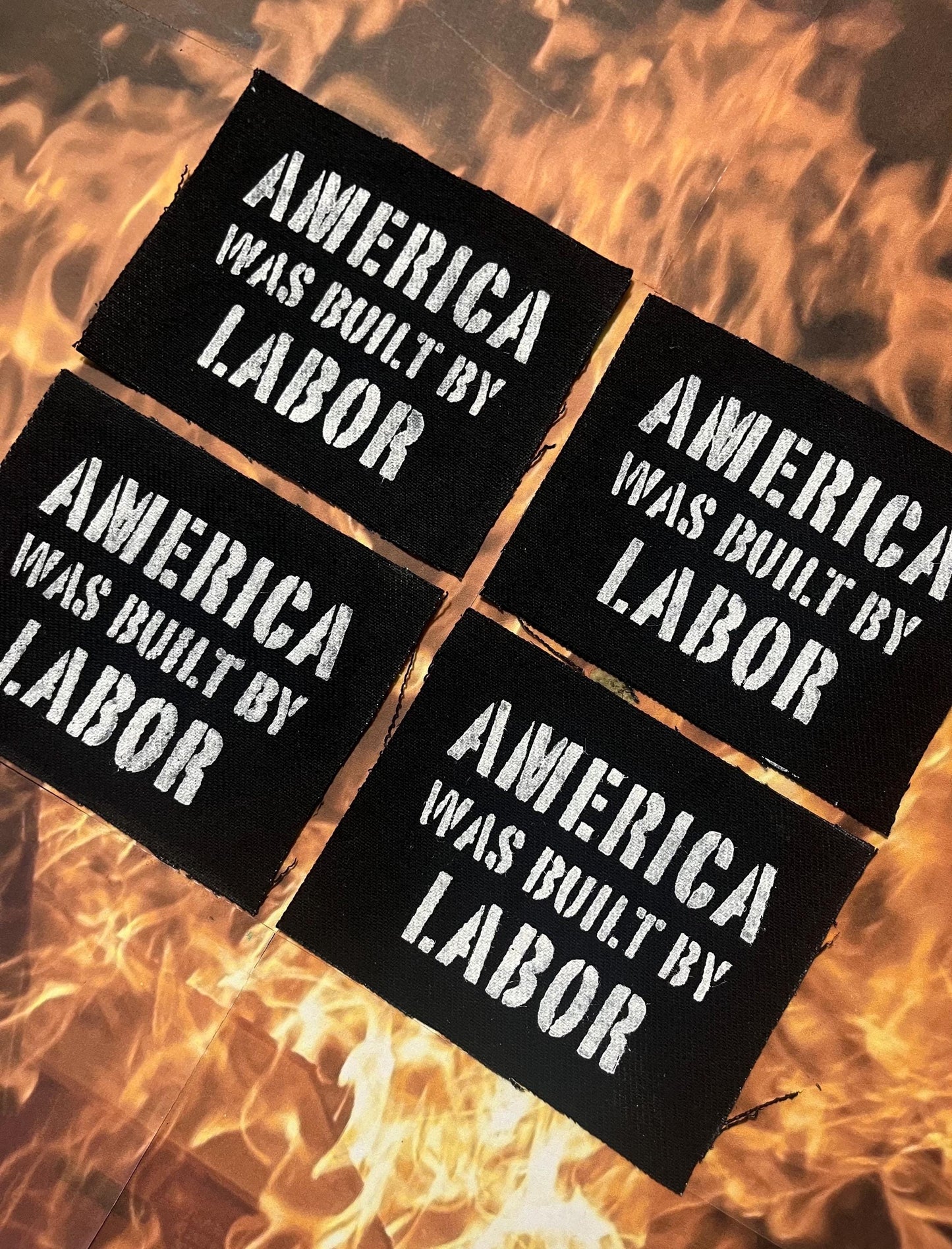 America Was Built by Labor Patch / Raw Edge / Sew On